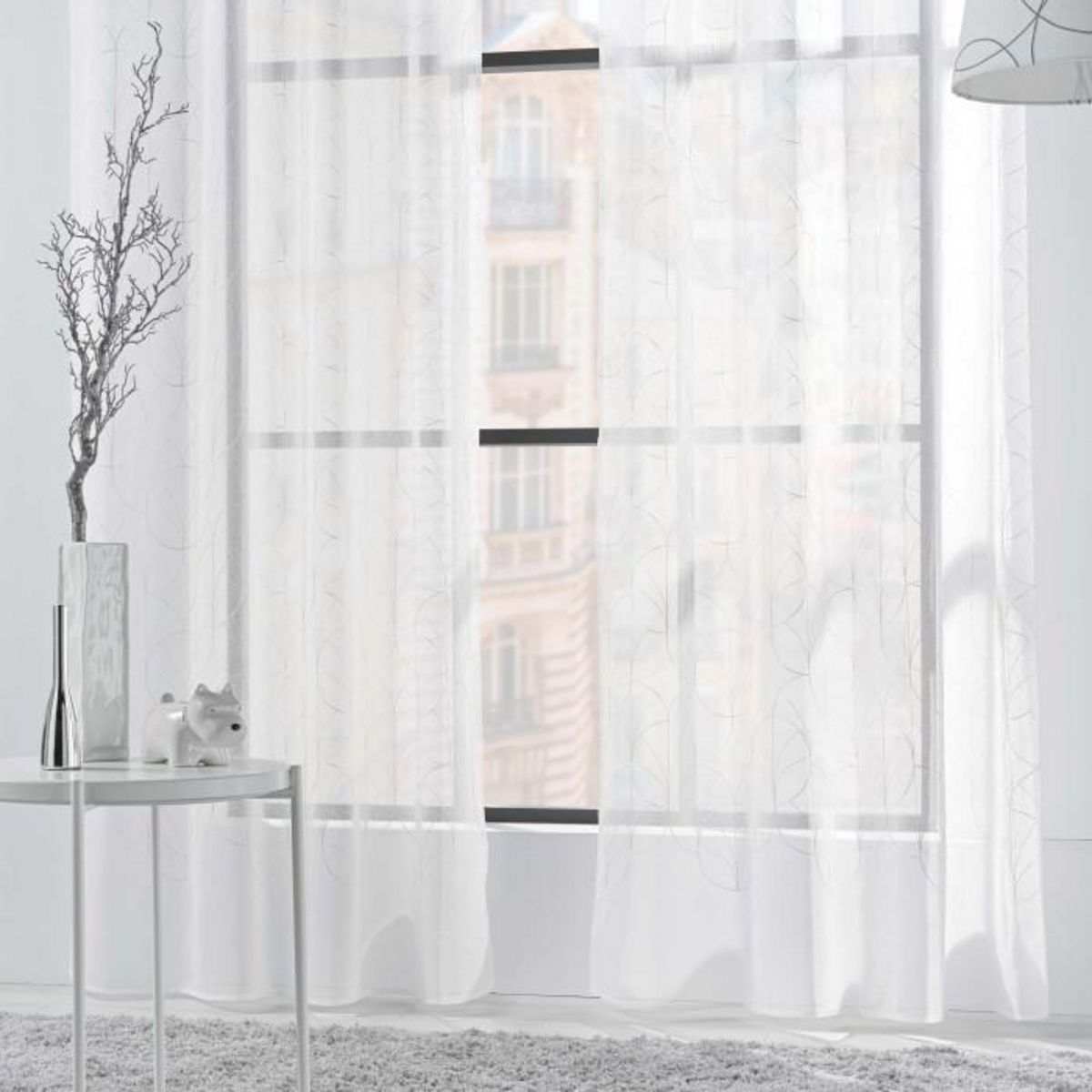 Paris Prix Rideau Voilage à Œillets  Felicia  140x240cm Blanc