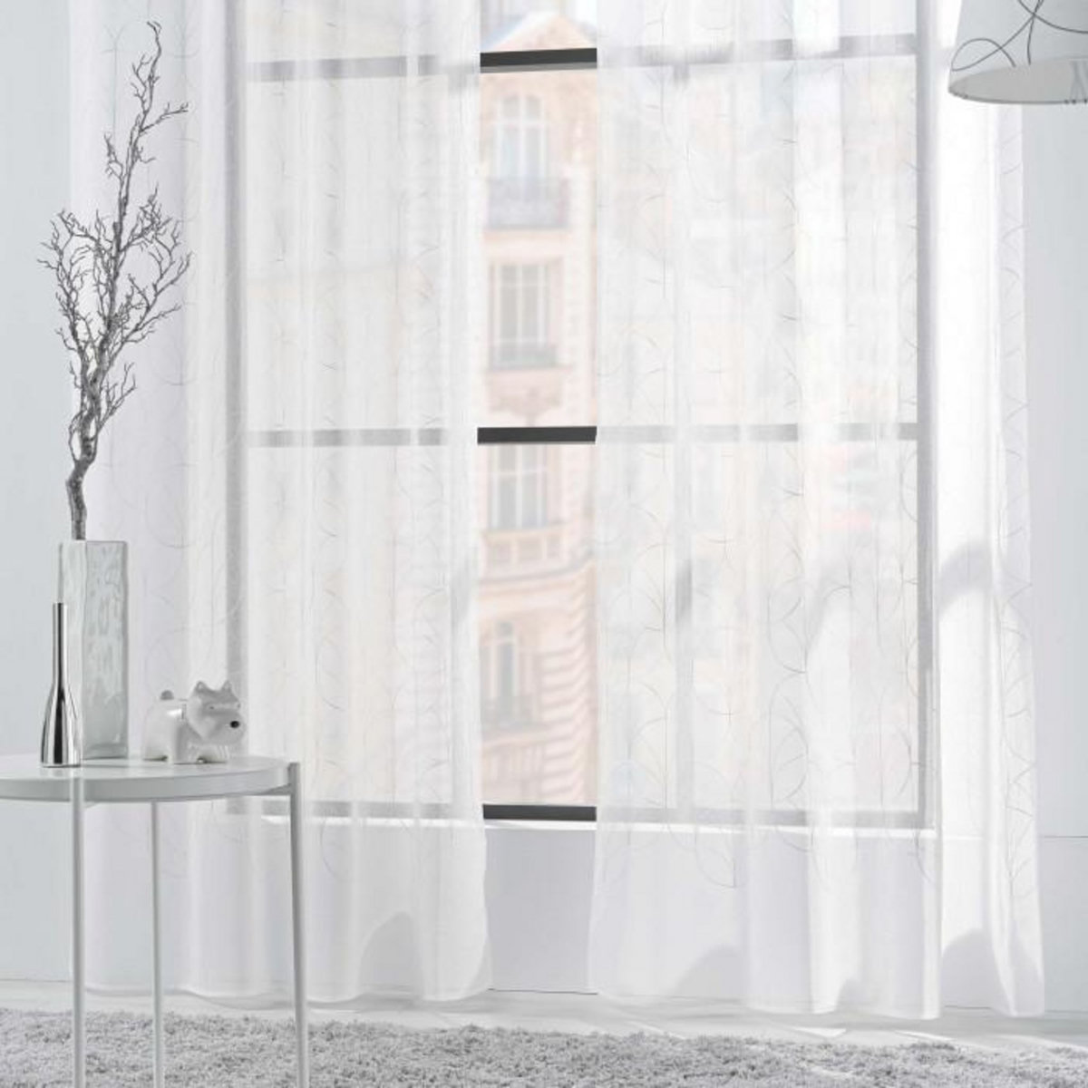 Paris Prix Rideau Voilage à Œillets  Felicia  140x240cm Blanc