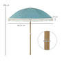 Voir la diapositive 3 : OUTSUNNY Parasol de plage design à franges dia. 1,7 m H. réglable mât effet bois tissu UPF50+ sac transport bleu