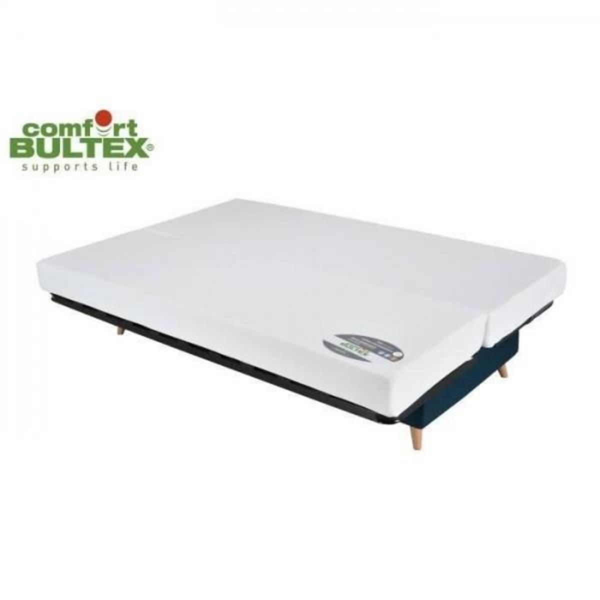 BULTEX COMFORT BULTEX Clic clac 3 places - Tissu Bleu - Made in France - L 192 x P 95 x H 101 - MONA