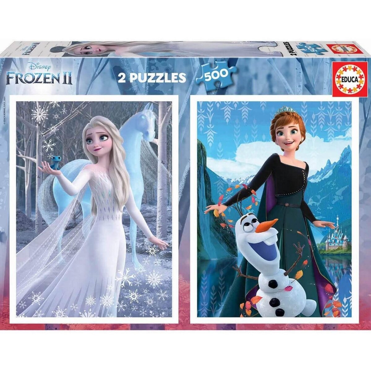 EDUCA Puzzles 2 x 500 pièces : La Reine Des Neiges