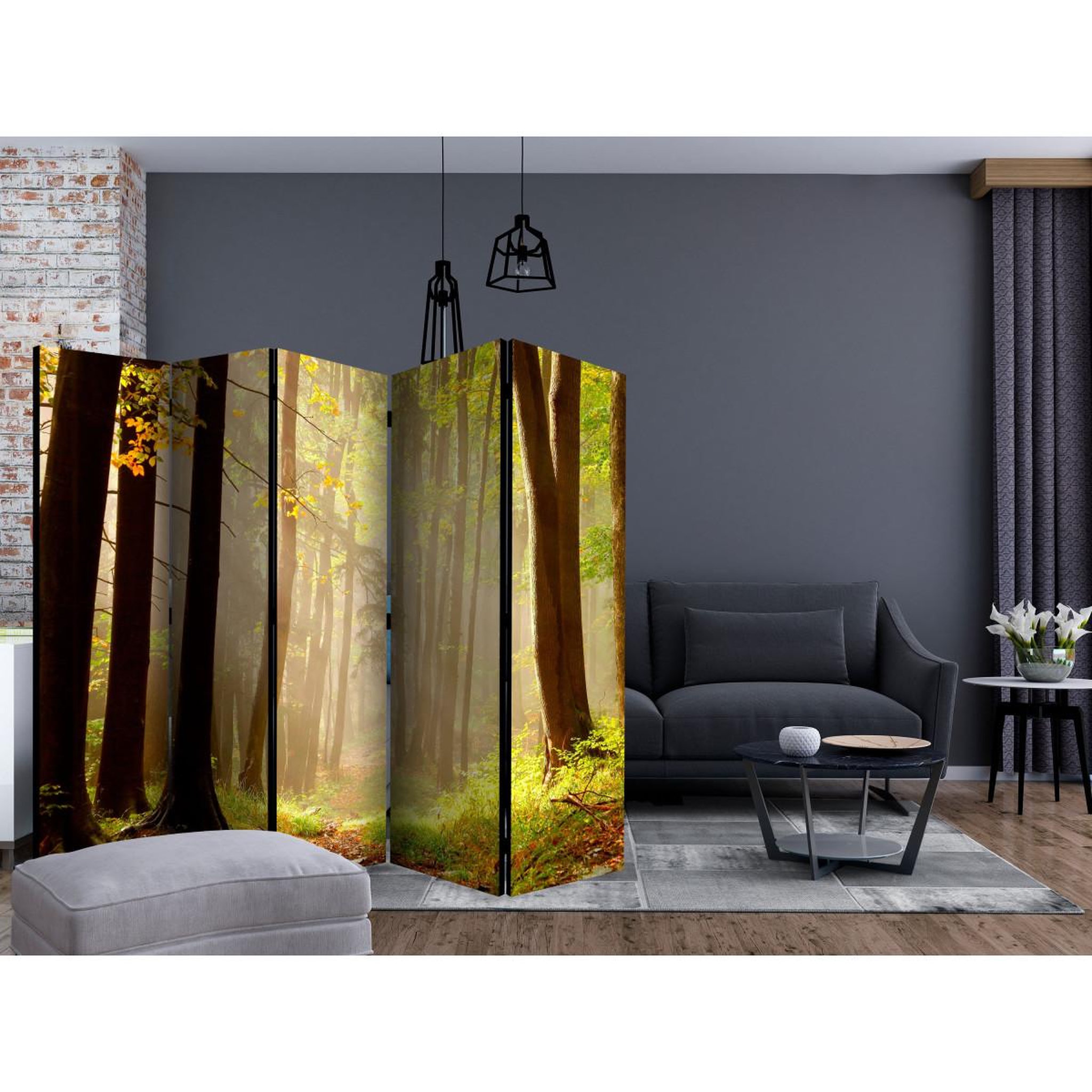 Voir la diapositive 2 : Paris Prix Paravent 5 volets  mysterious forest path  172x225cm