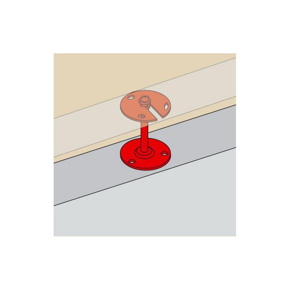 TORBEL Support de rampe droit réglable à visser zingué blanc TORBEL 9930031