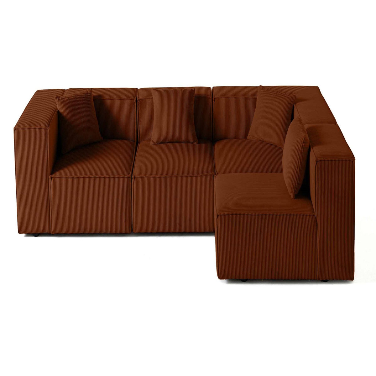 LISA DESIGN Arty - canapé modulable d'angle droit 4 places - en velours côtelé