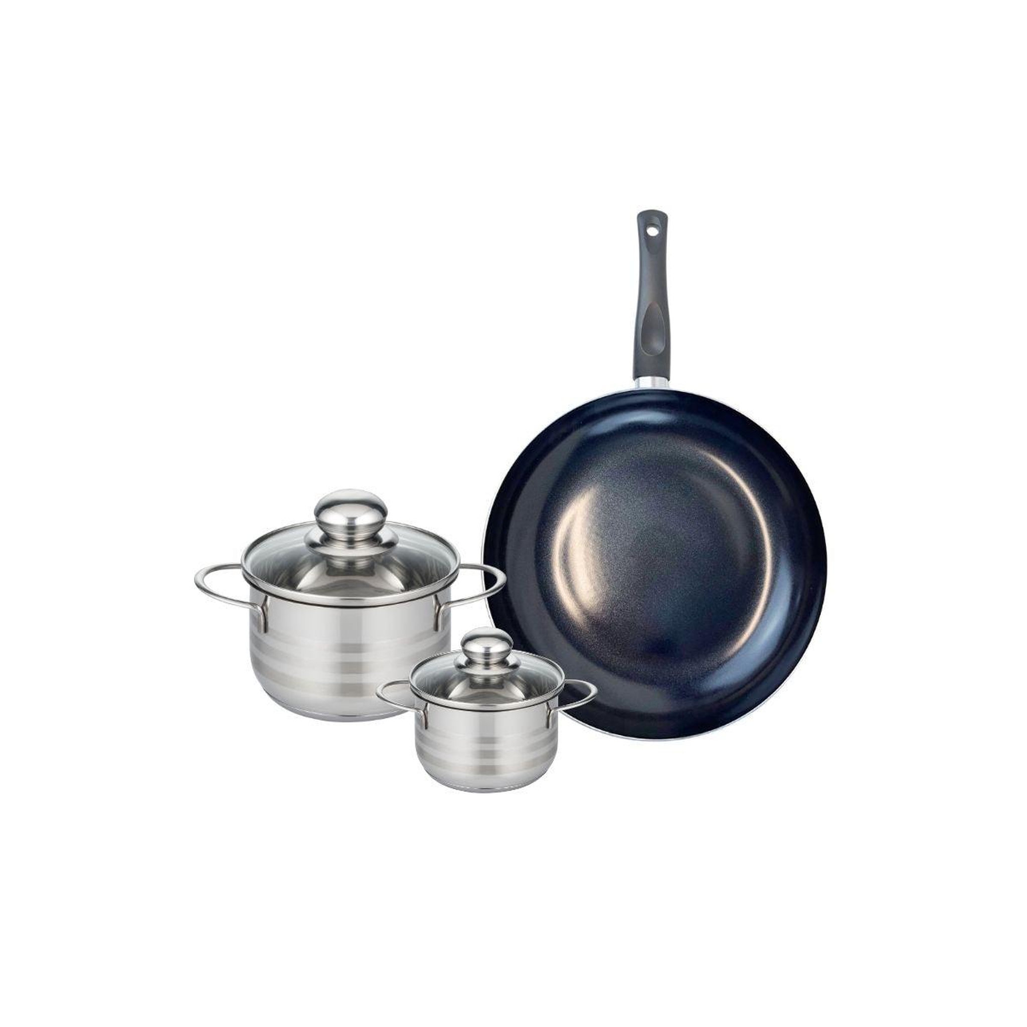 ELO Ensemble de 1 poêle de cuisson 28 cm et 2 faitouts 12 et 16 cm elo prima brillant