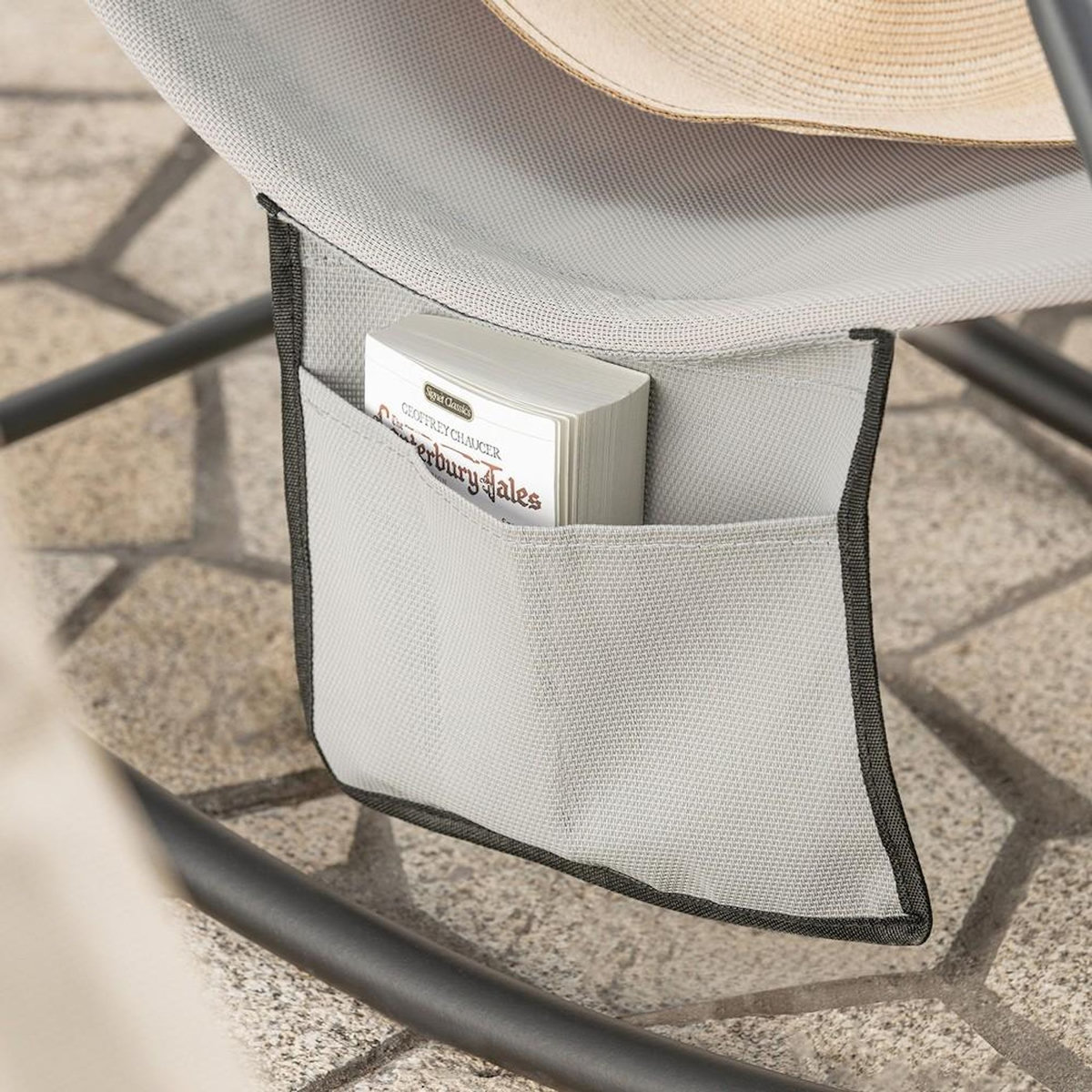 SOBUY SoBuy - Fauteuil À Bascule De Jardin avec poche latérale - Moderne - OGS47