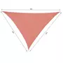 OUTSUNNY Voile d'ombrage triangulaire grande taille 3 x 3 x 3 m polyéthylène haute densité résistant aux UV rouge