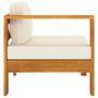 Voir la diapositive 5 : VIDAXL Canape de jardin 3 places et coussins blanc creme Bois d'acacia