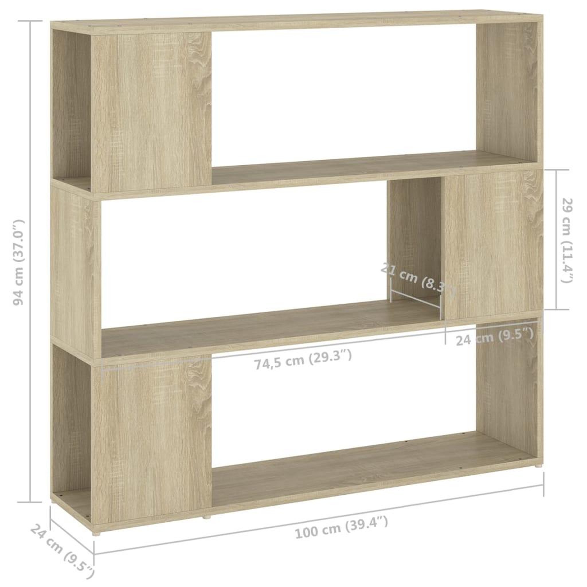 Voir la diapositive 6 : VIDAXL Bibliotheque/Separateur de piece Chene sonoma 100x24x94 cm