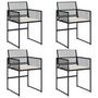 Voir la diapositive 2 : VIDAXL Chaises de jardin lot de 4 avec coussins noir resine tressee