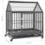 Voir la diapositive 6 : VIDAXL Cage pour chien avec roues et toit Acier 92x62x106 cm