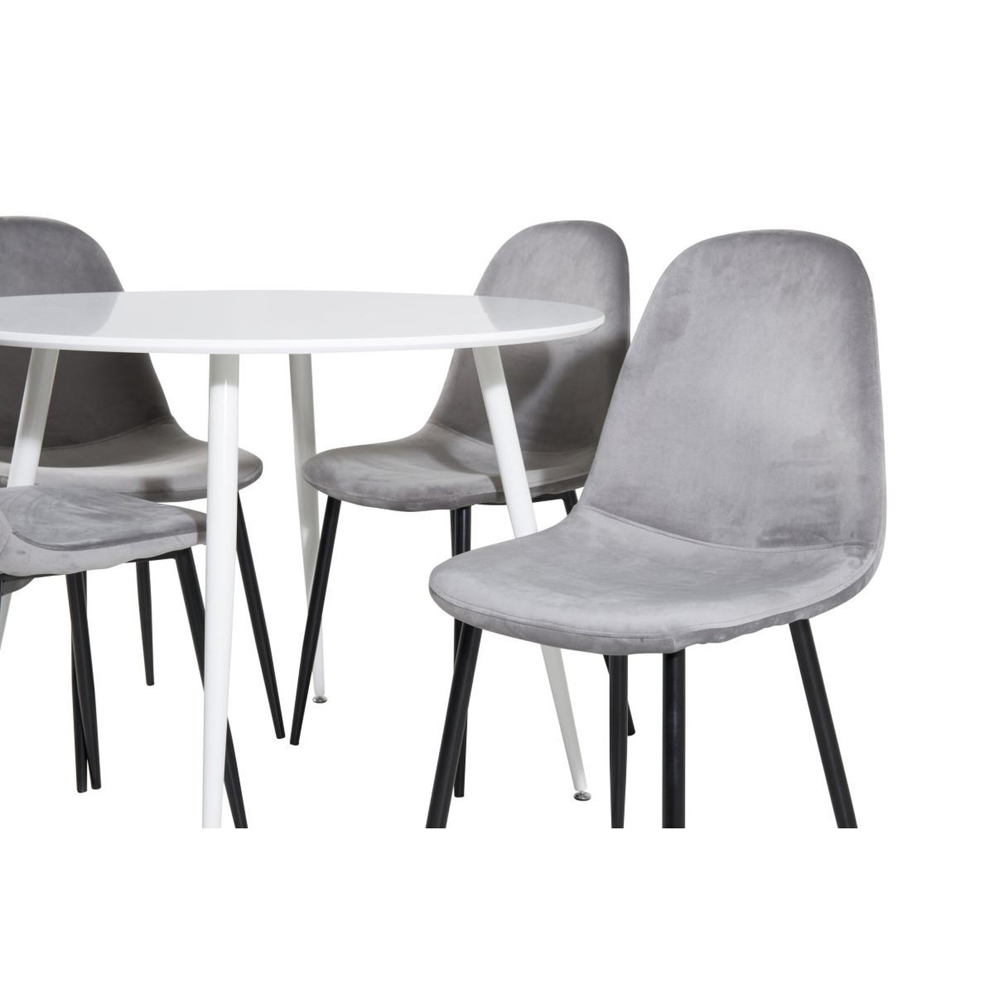 Voir la diapositive 2 : Paris Prix Ensemble table à manger & 4 chaises  plaza & polar i  100cm blanc & gris