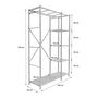 Voir la diapositive 4 : SWEEEK Armoire dressing en bambou. 3 étagères L110 x P40 x H170cm