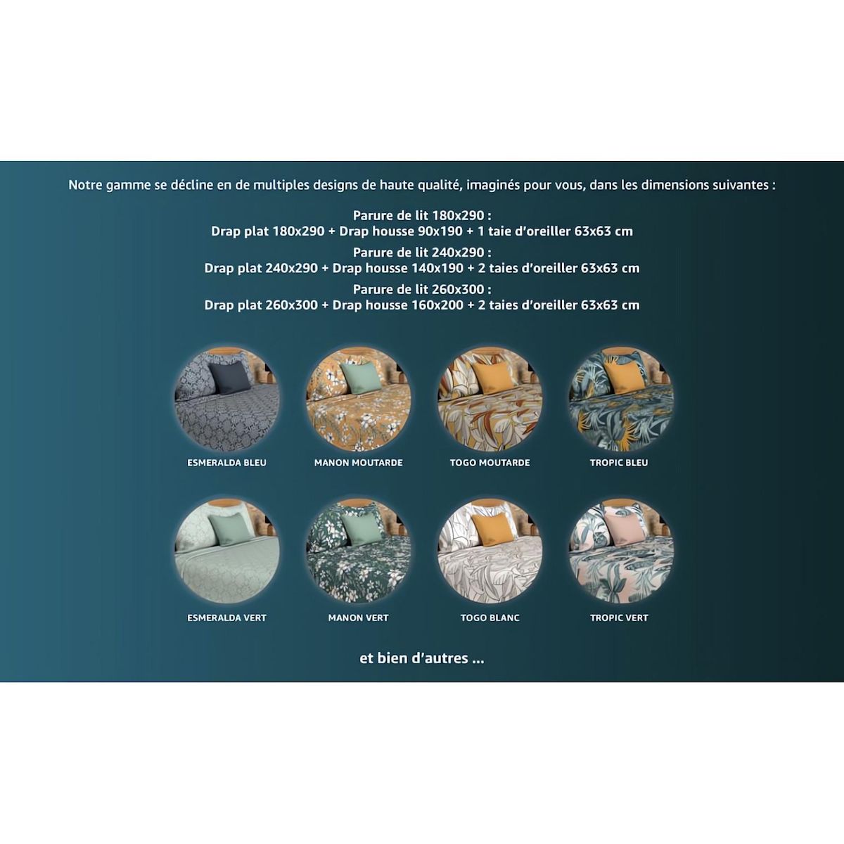 SOLEIL D'OCRE Parure de draps coton 57 fils MANON, par Soleil d'ocre