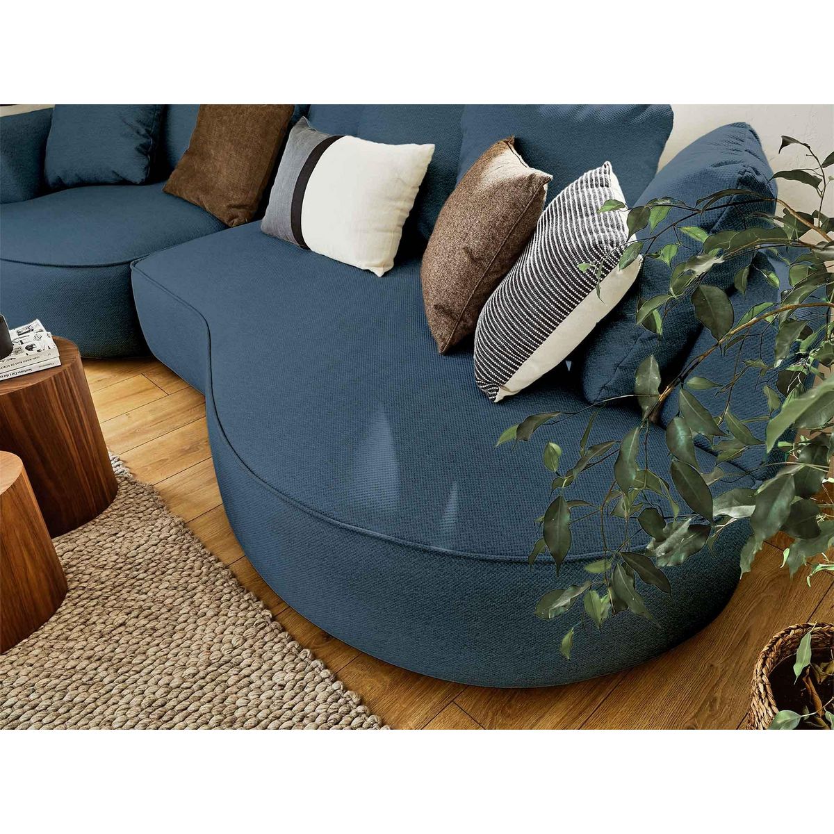 LISA DESIGN Hibiscus - canapé d'angle gauche 4 places - en tissu