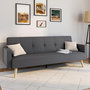 Voir la diapositive 2 : ID MARKET Canapé droit scandinave 3 places convertible LARS en tissu gris