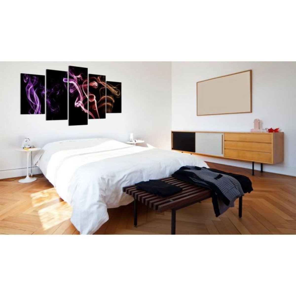 Paris Prix Tableau Imprimé 5 Panneaux  Fumée Colorée