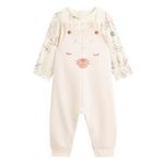 Petit Béguin Ensemble salopette bébé en molleton et t-shirt Matcha. Coloris disponibles : Rose