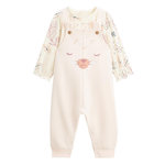 Petit Béguin Ensemble salopette bébé en molleton et t-shirt Matcha. Coloris disponibles : Rose