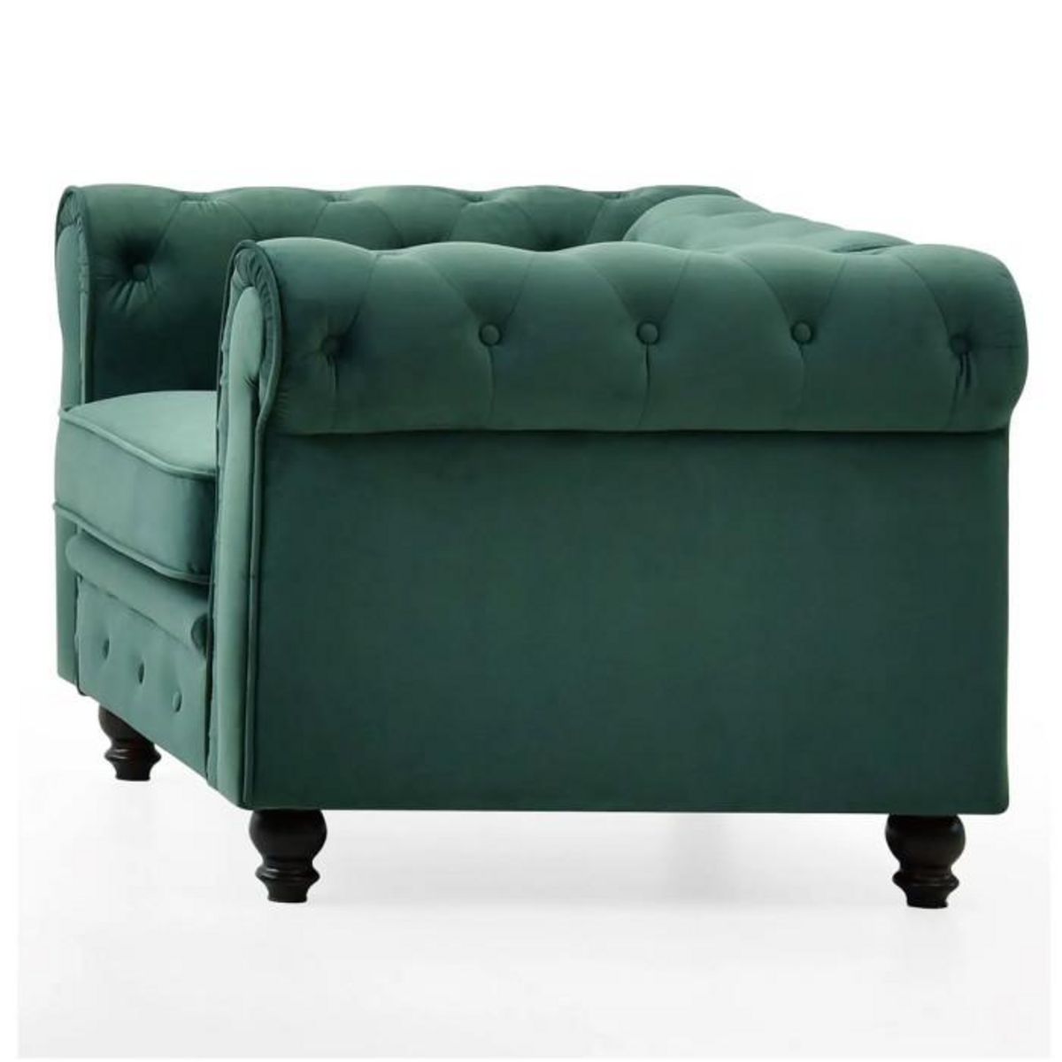 Paris Prix Fauteuil Design Velours  Chesterfield  111cm Vert
