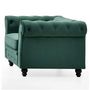 Voir la diapositive 2 : Paris Prix Fauteuil Design Velours  Chesterfield  111cm Vert