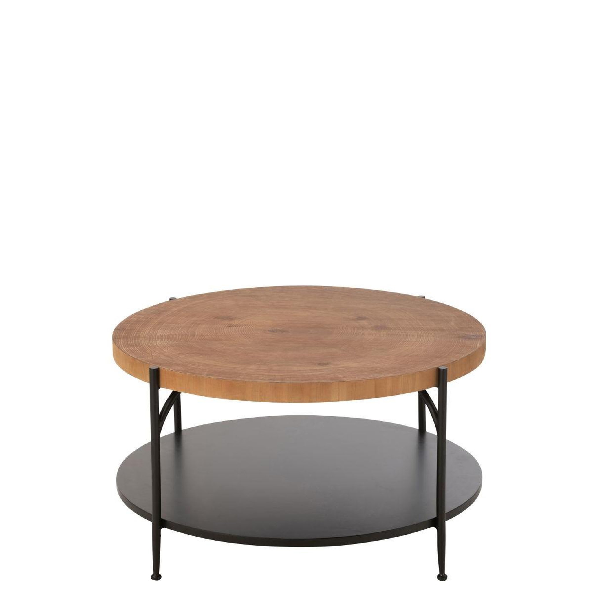 Voir la diapositive 2 : J-LINE Table basse avec étagère  mia  80cm naturel & noir