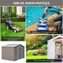 Voir la diapositive 6 : OUTSUNNY Abri de jardin - remise pour outils - cabanon double porte coulissante - fondation incluse - dim. 277L x 191l x 192H cm - tôle d'acier ondulée grise