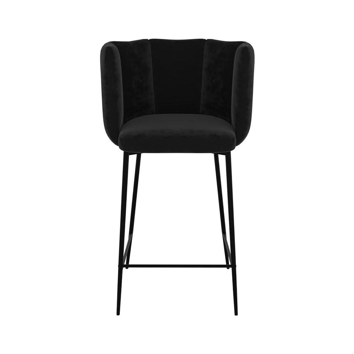 Rendez vous déco Lot de 2 chaises pour îlot central 67 cm en velours noir-Rosy