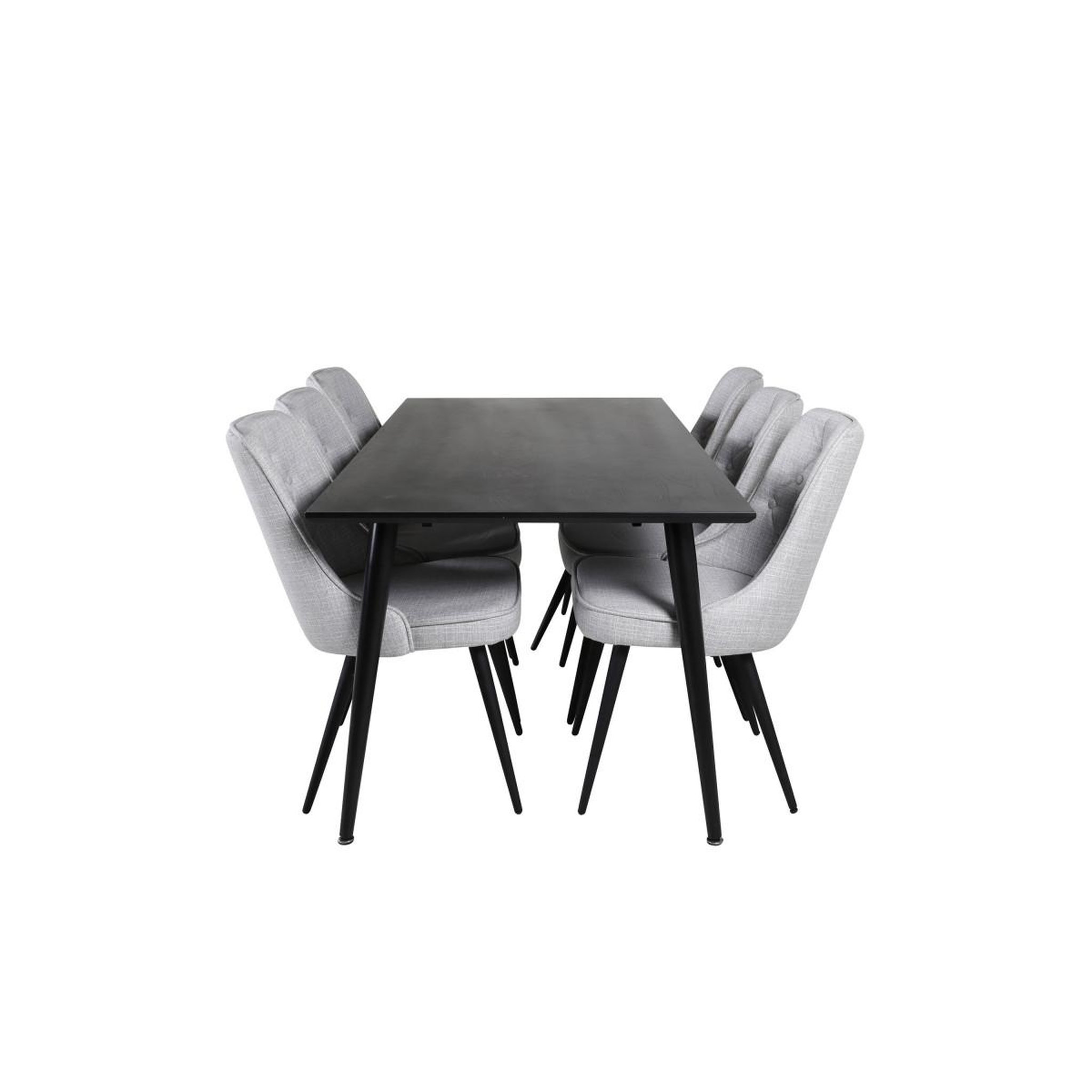 Voir la diapositive 2 : Paris Prix Ensemble table à manger & 6 chaises  dipp & deluxe  180cm noir & gris