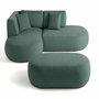 Voir la diapositive 1 : LISA DESIGN Santorini - canapé modulable d'angle gauche + pouf - 4 places - en tissu texturé