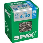 CENTRALE BRICO Lot de 150 vis inox tête fraisée torx SPAX, Diam.4 mm x L.30 mm