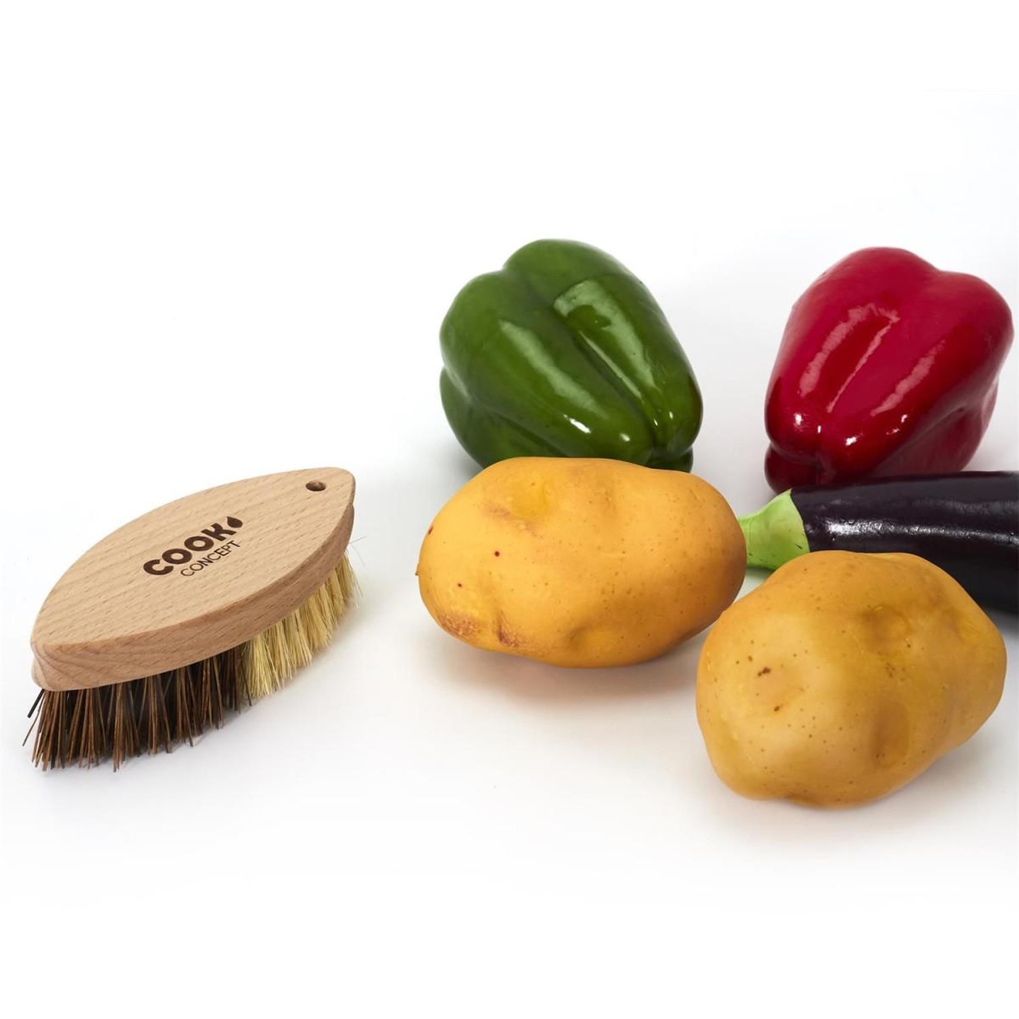 Voir la diapositive 4 : COOK CONCEPT Brosse à légumes en bois  cook  11cm marron