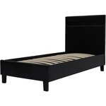 Habitat et Jardin Lit avec LED  Maria  90 x 190 cm - Noir