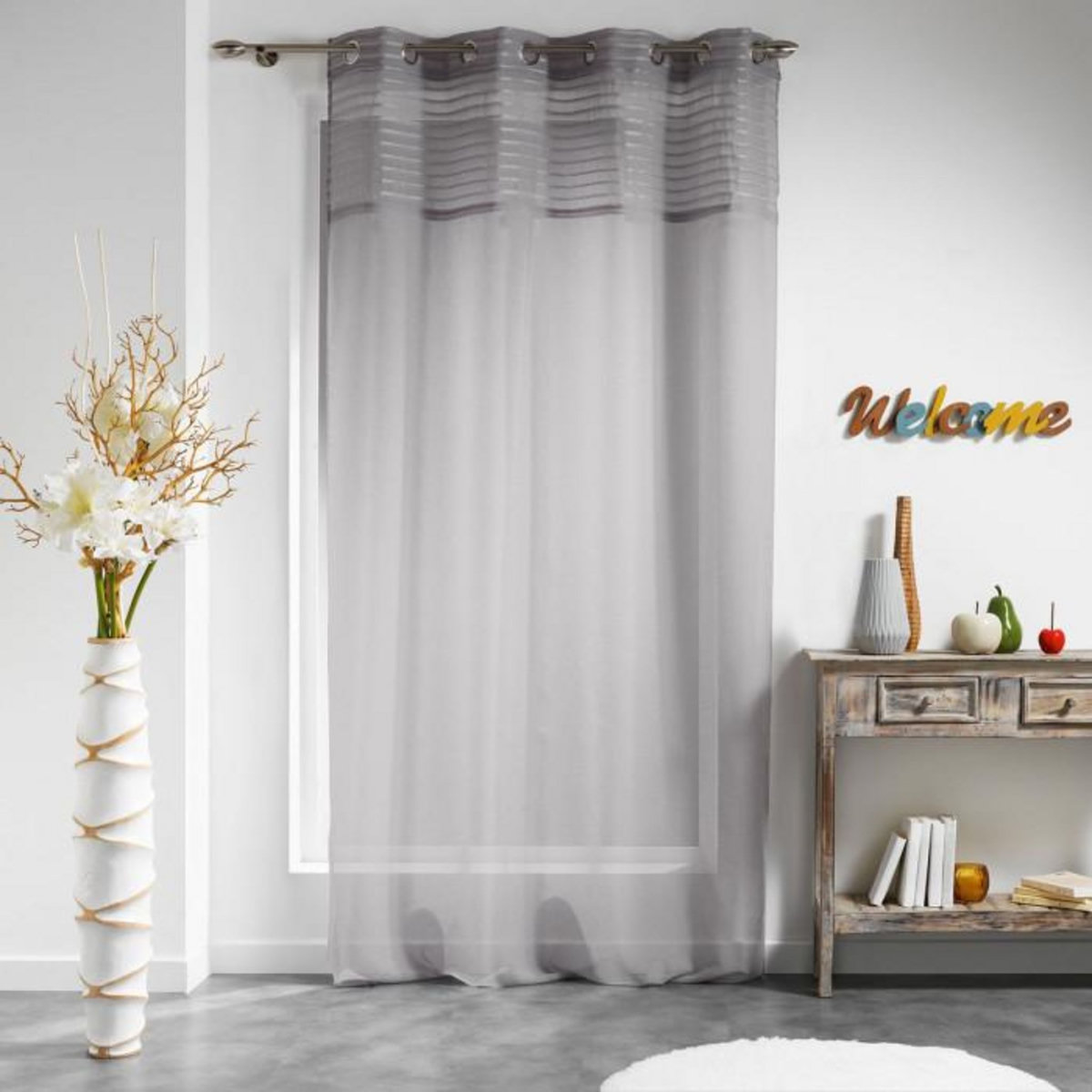 Paris Prix Rideau Voilage  Olonne  140x240cm Gris