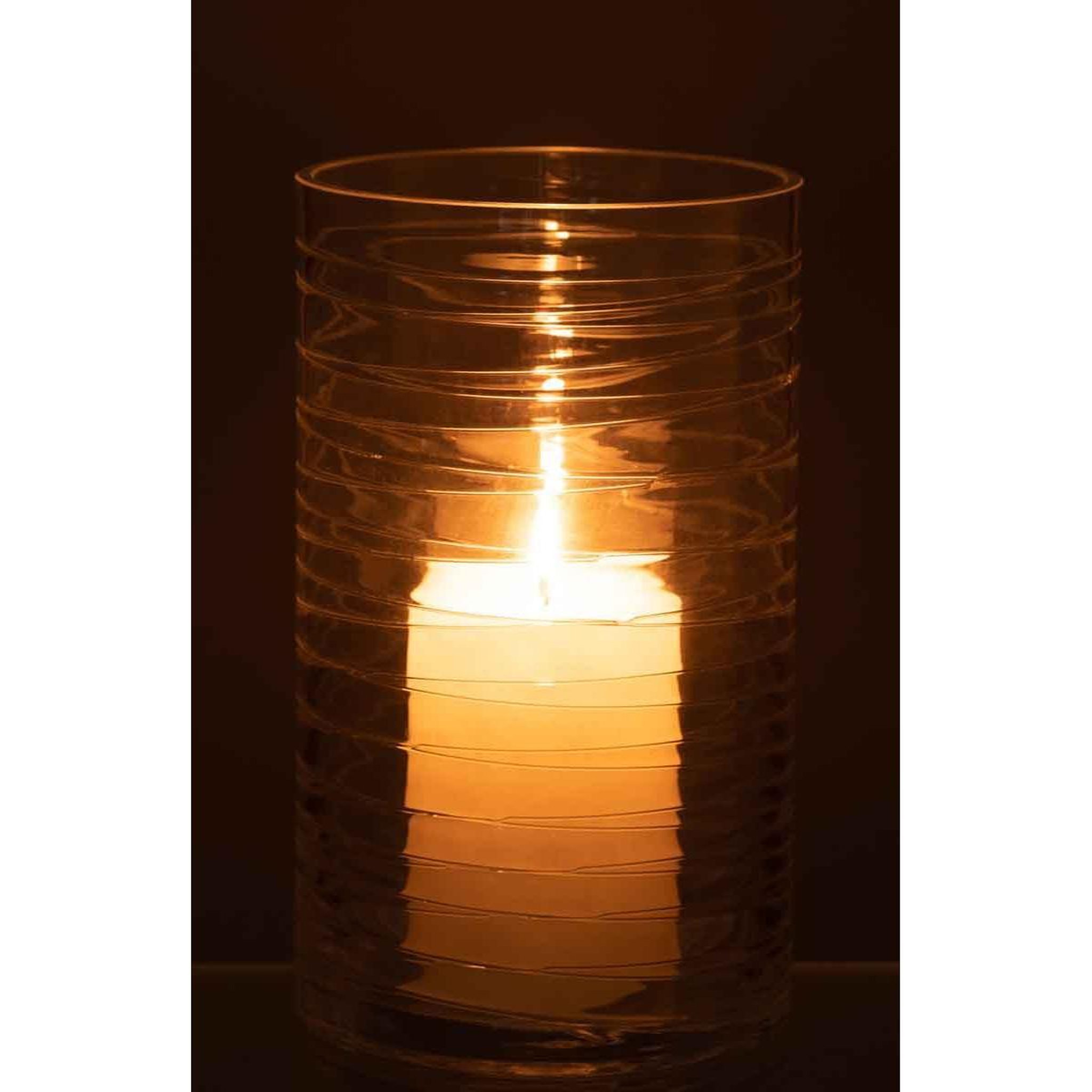 Voir la diapositive 3 : J-LINE Photophore design  lignes verre  22cm transparent