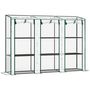Voir la diapositive 2 : OUTSUNNY Serre de jardin balcon avec étagères métalliques 3 niveaux 3 portes acier noir PVC transparent