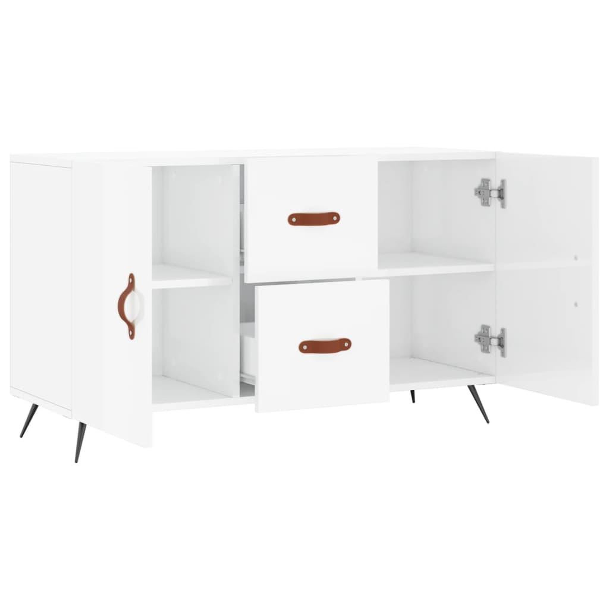 Voir la diapositive 5 : VIDAXL Buffet blanc brillant 100x36x60 cm bois d'ingenierie