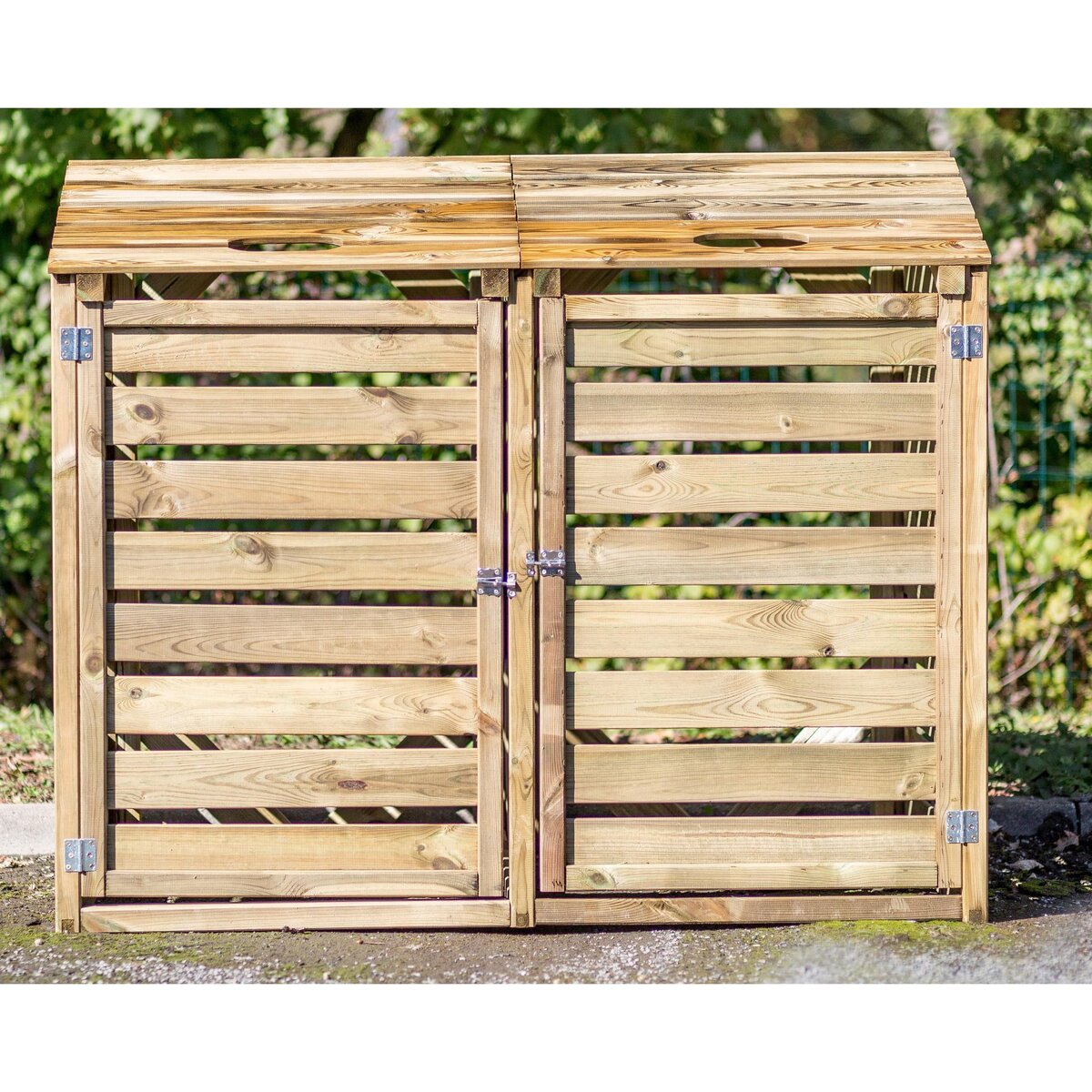 Cache-poubelle - Bois traité autoclave - 150x90x120cm - SKAGEN