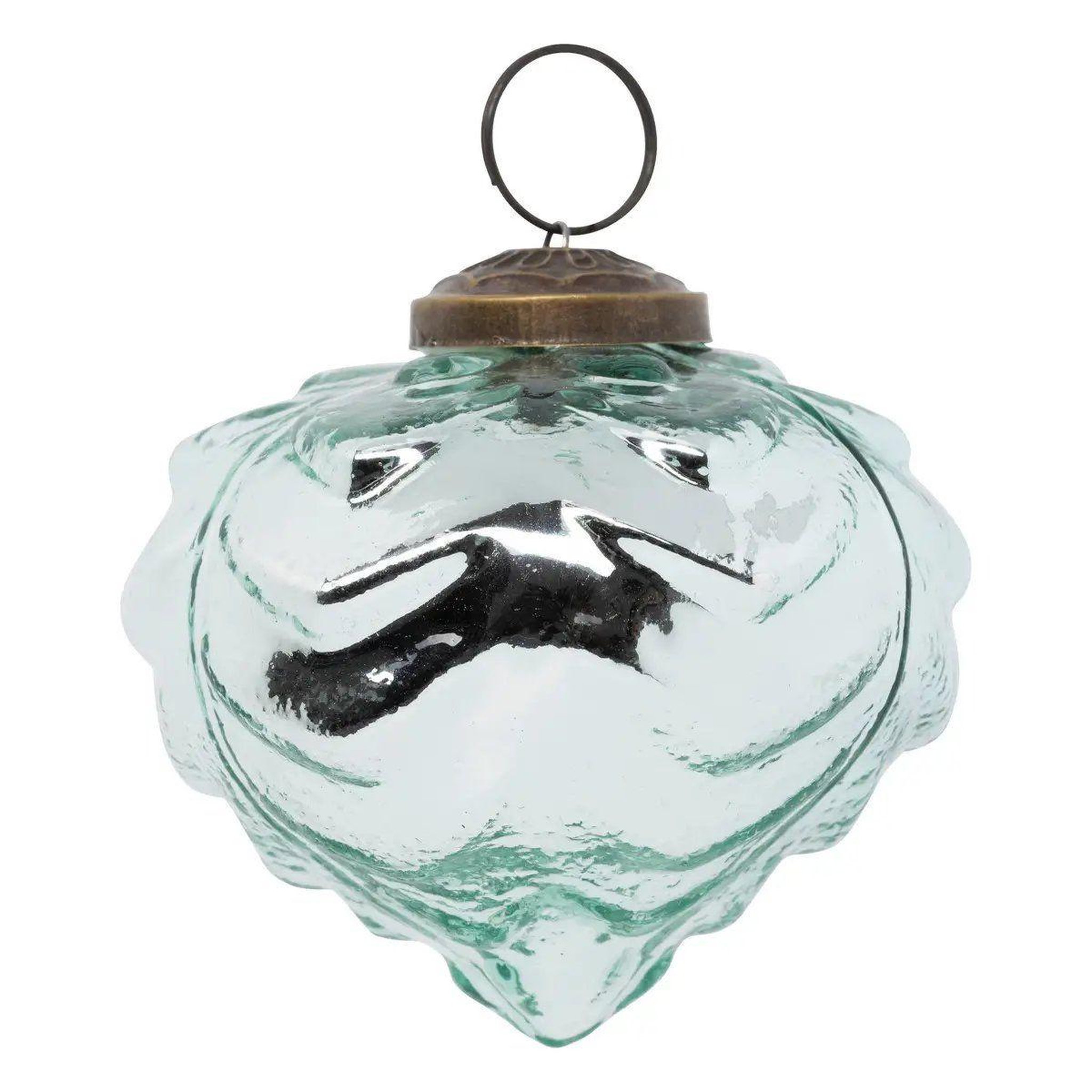 Voir la diapositive 4 : ATMOSPHERA Lot de 3 boules de noël  formes  8cm vert