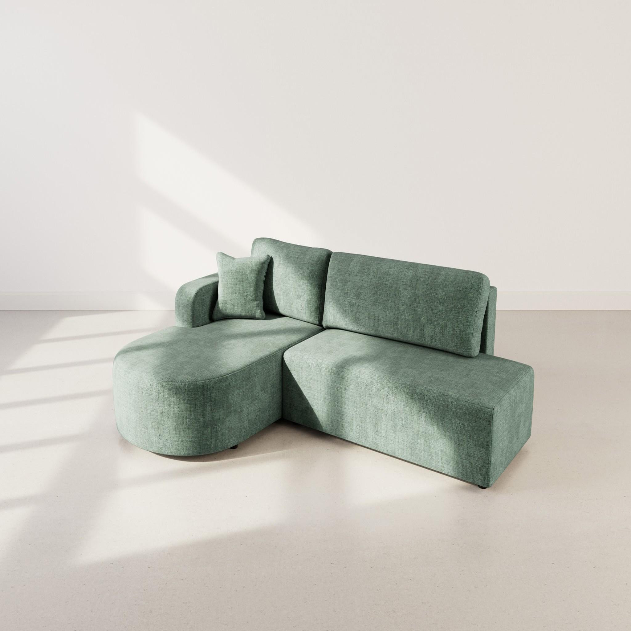 Voir la diapositive 6 : BEST MOBILIER Miro - canapé d'angle gauche 4 places convertible avec coffre en velours texturé