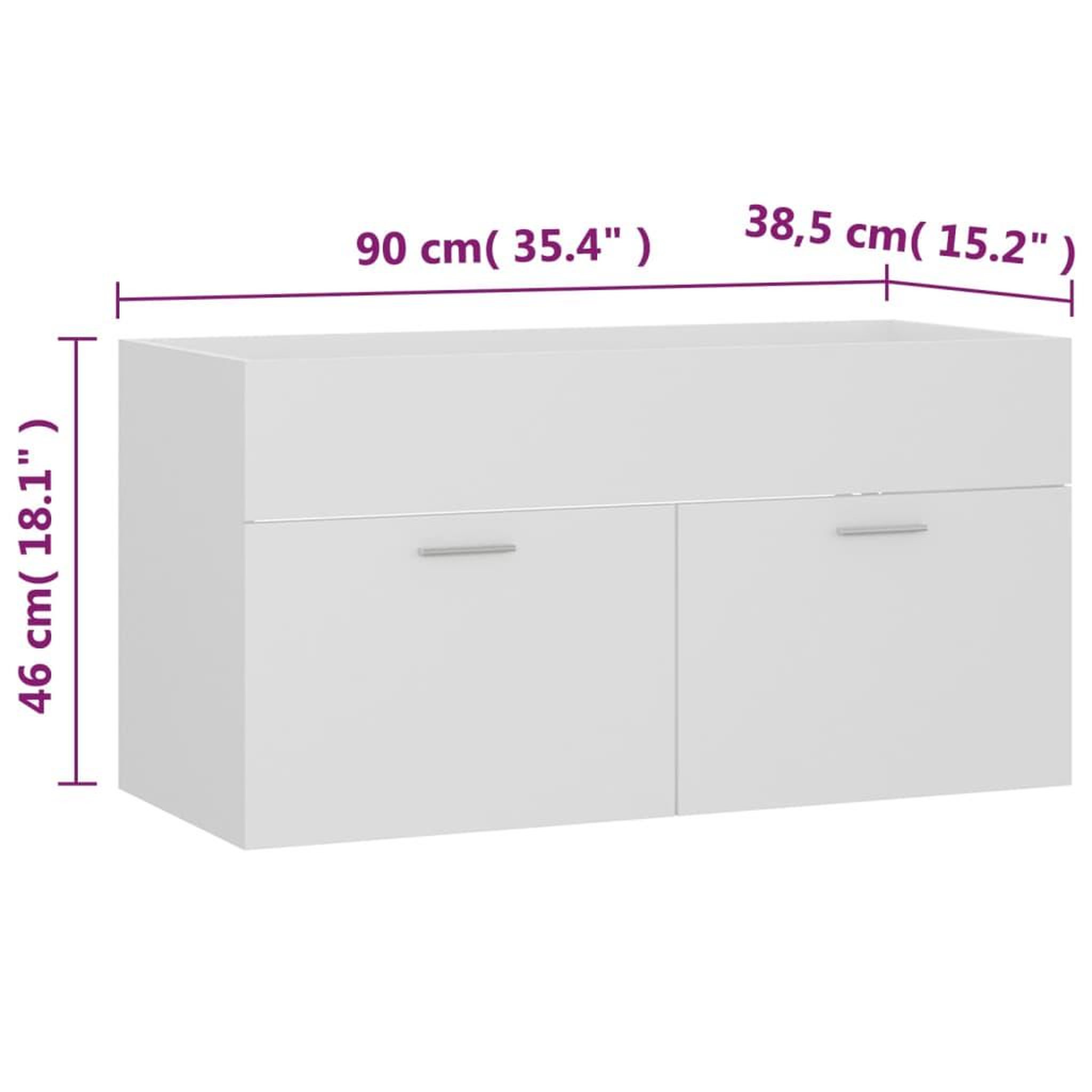 Voir la diapositive 6 : VIDAXL Ensemble de meubles de salle de bain Blanc Bois d'ingenierie