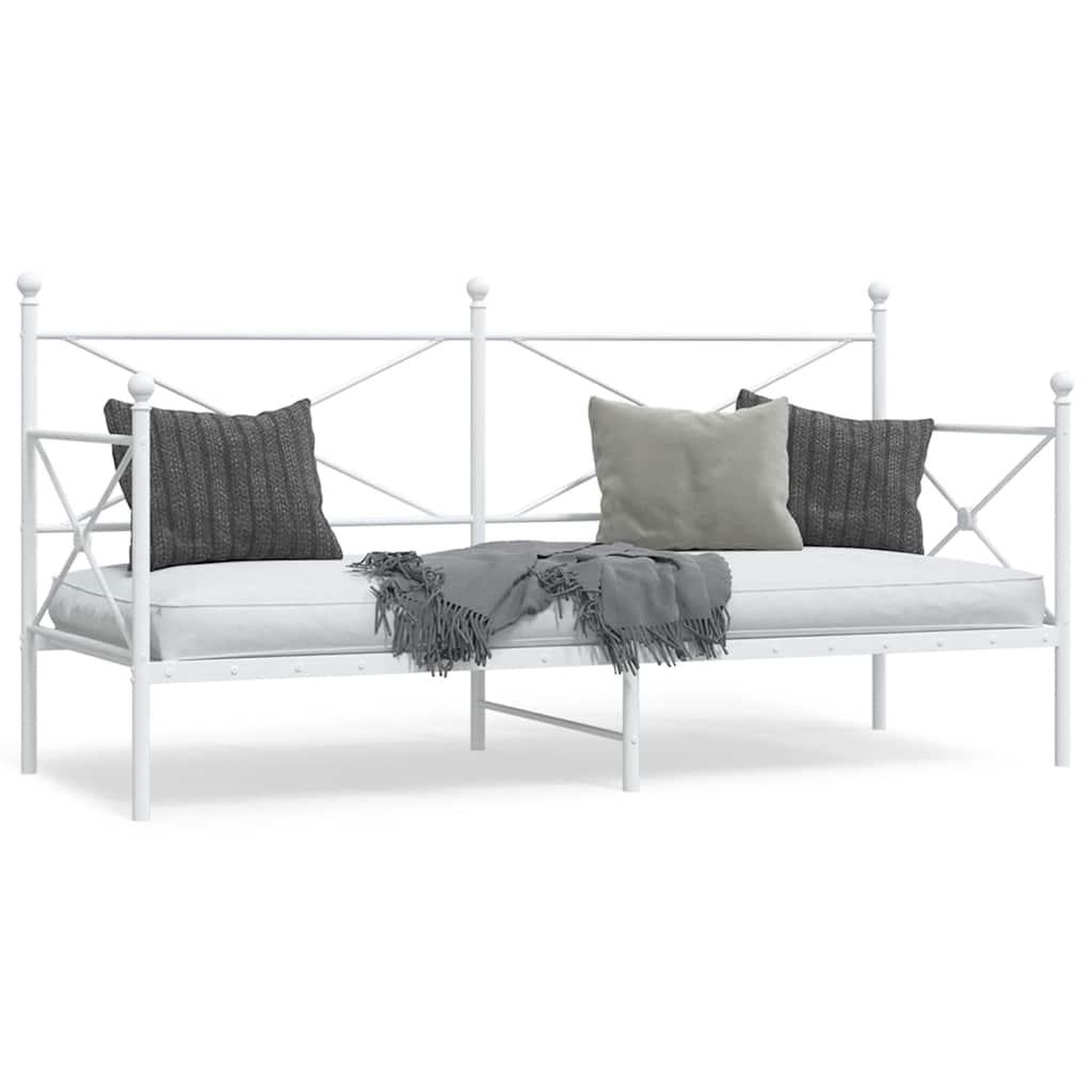 VIDAXL Lit de repos sans matelas blanc 90x200 cm acier