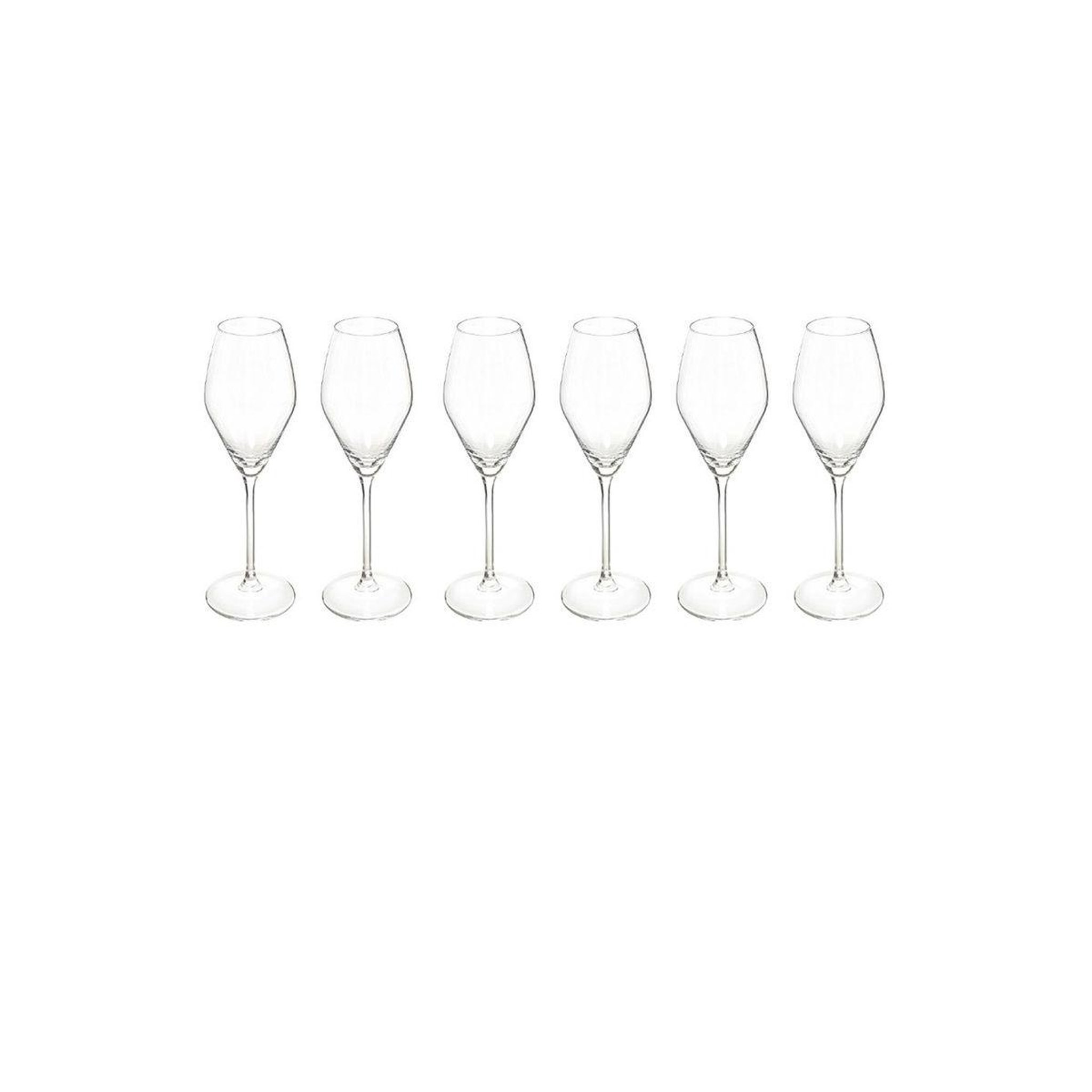 SECRET DE GOURMET Lot de 6 flûtes à champagne  silvia  21cl transparent