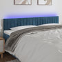 Voir la diapositive 1 : VIDAXL Tete de lit a LED Bleu fonce 200x5x78/88 cm Velours