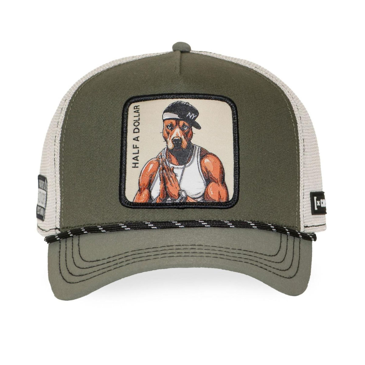 CAPSLAB Casquette trucker premium avec filet et patch Half A Dollar