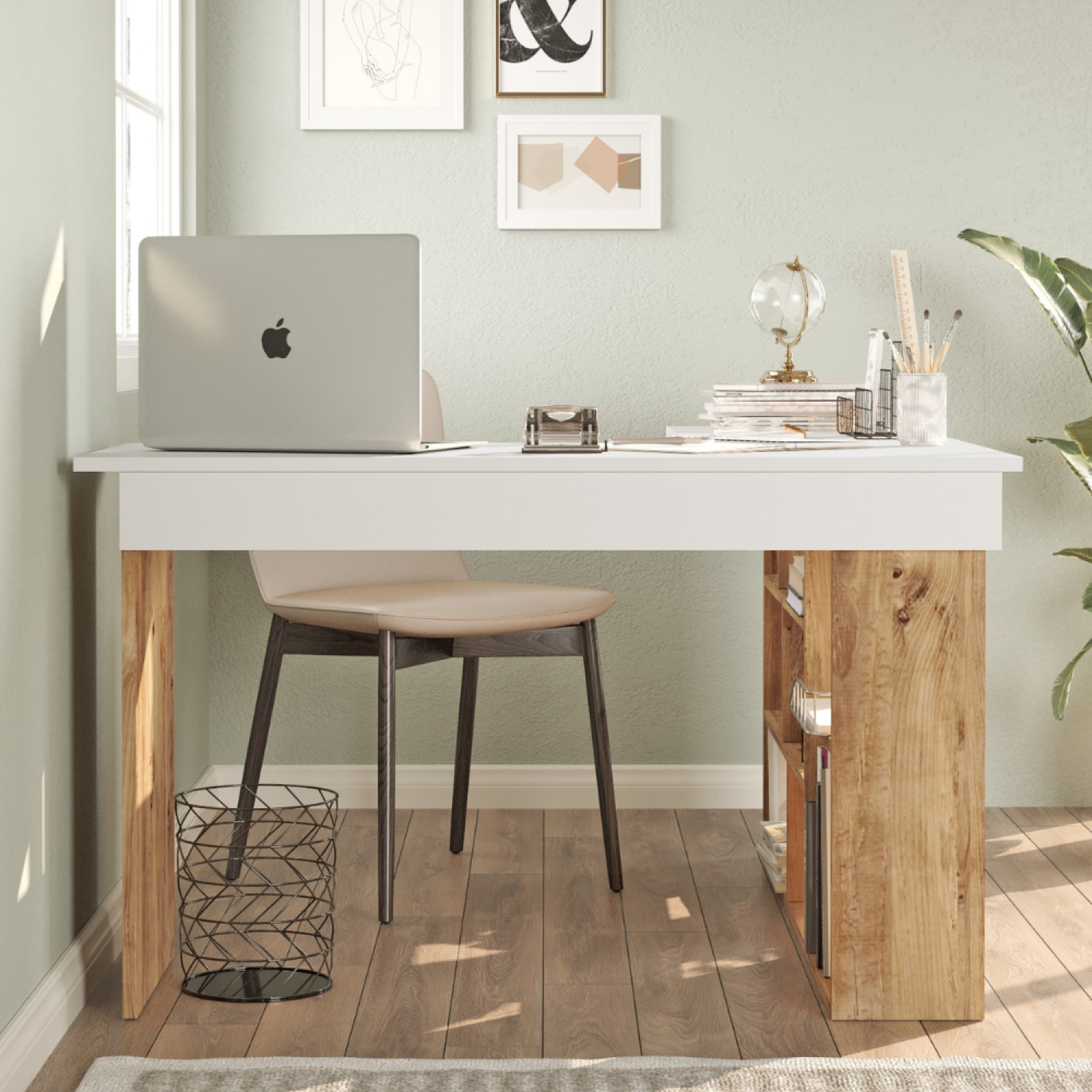 Voir la diapositive 2 : CONCEPT USINE Bureau d'angle design avec étagères tyo