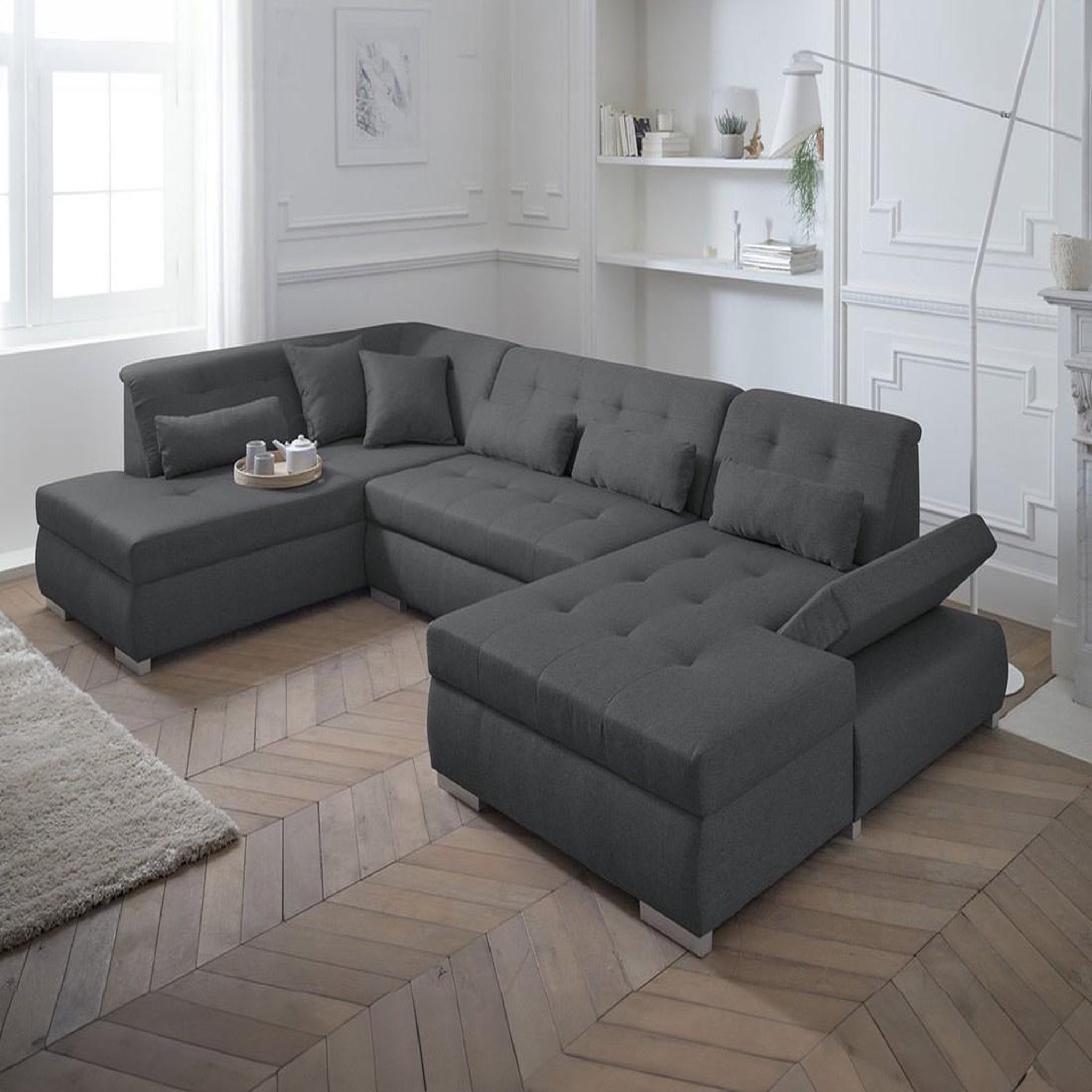 Voir la diapositive 2 : LISA DESIGN Vermont - canapé panoramique d'angle gauche - 7 places - xxl