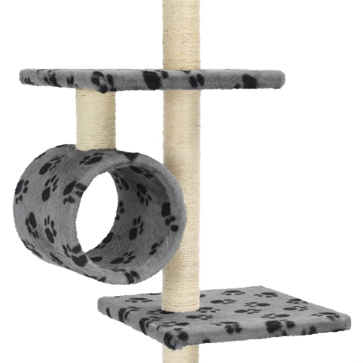 VIDAXL Arbre a chat avec griffoirs en sisal 260 cm Gris Motif pattes