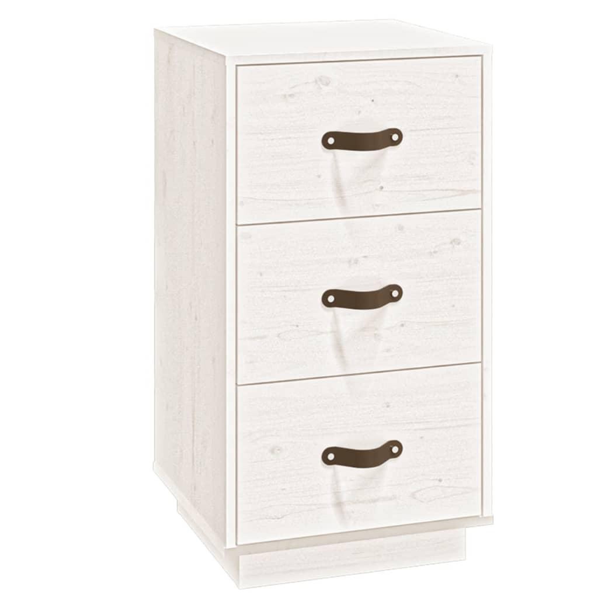Voir la diapositive 2 : VIDAXL Table de chevet Blanc 40x40x75 cm Bois de pin solide