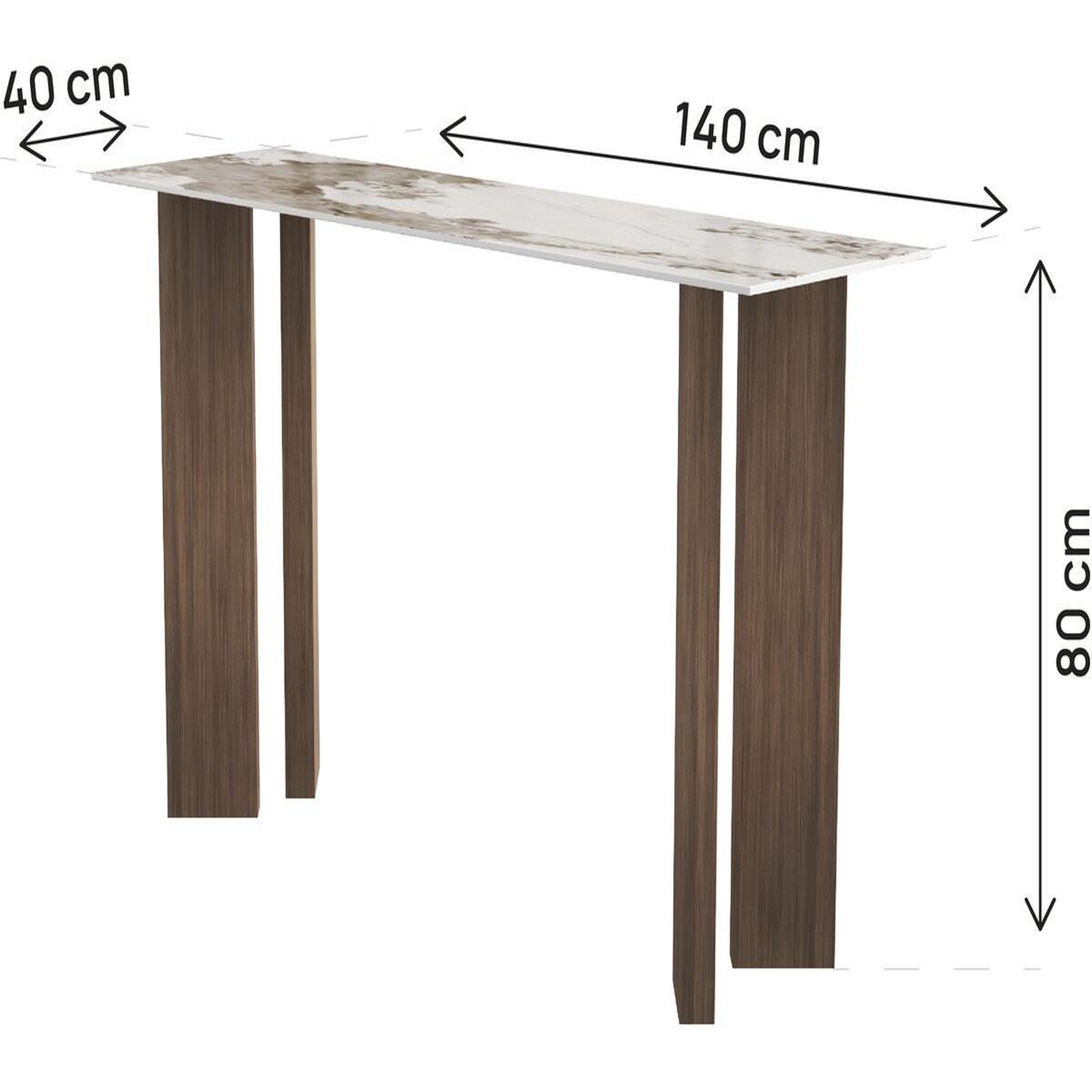 Voir la diapositive 3 : Habitat et Jardin Console avec plateau en céramique style pandora  Elma  - 140 cm - Marron